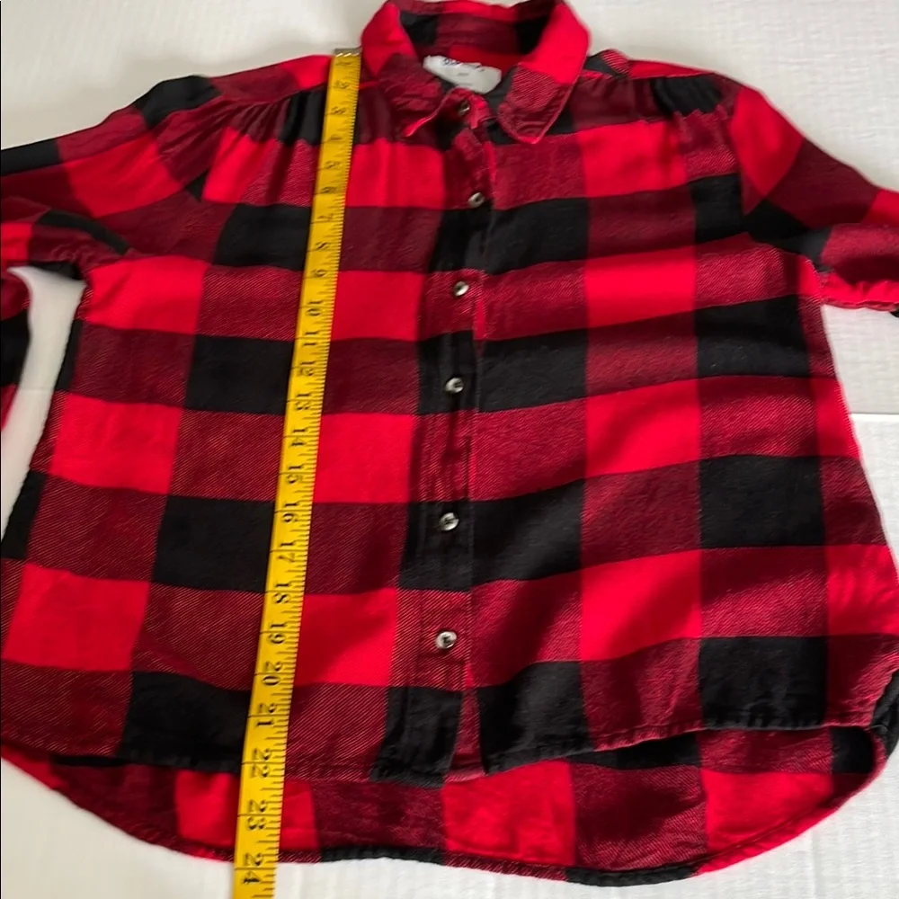 Old Navy Bold Red/ black Buffalo Checkered Blouse girls size 14